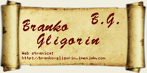 Branko Gligorin vizit kartica